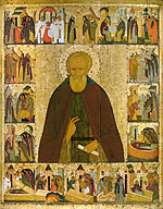 St. Demetrios of Priluki with scenes from his life. Dionisy and his studio